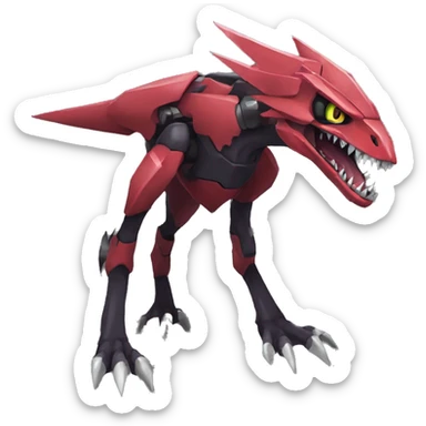  Cool Edgy Punk Black Red Digimon-Fakemon-Raptor-Genesect-Reptile full body sticker
