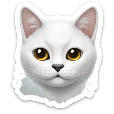 gato blanco con una mancha negra en la cara sticker