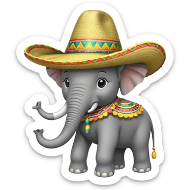 Elefante con sombrero sticker