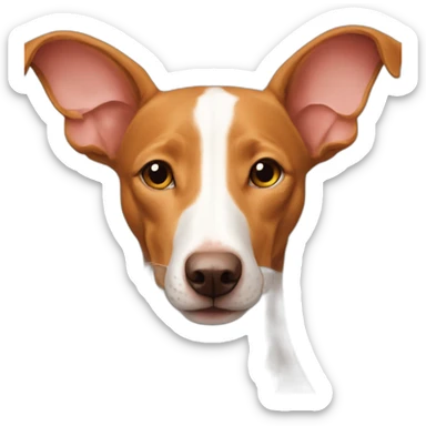 Un podenco con un conejo sticker