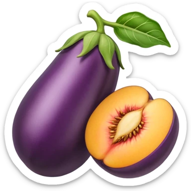 eggplant and peaches sticker