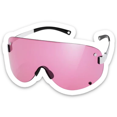frameless pink tinted shield visor sunglasses, Y2K aesthetic, one-piece lens sticker