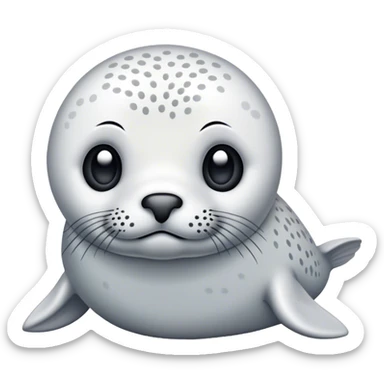 Dotted white seal looking innocent  sticker