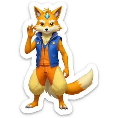 Ratchet-Lombax-Vernid-Renamon-fusion, full body  sticker