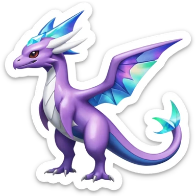 Shiny Nebulae Noivern-Latios-Lugia-Fakémon-hybrid-creature (full body)  sticker