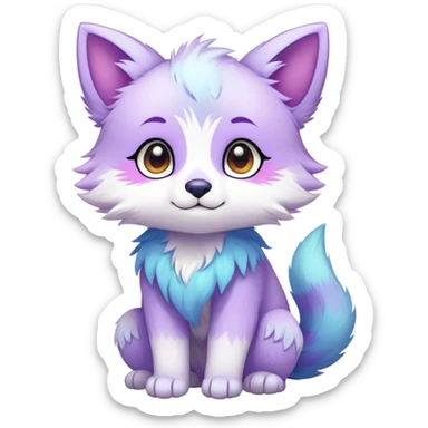 Kawaii bright fantasy ethereal anthro fursona animal sticker