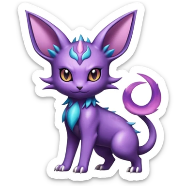Shiny Dark Cute Edgy Cool Espeon-Haunter-Nidorino-Liepard-Nidoking-fusion-hybrid full body  sticker