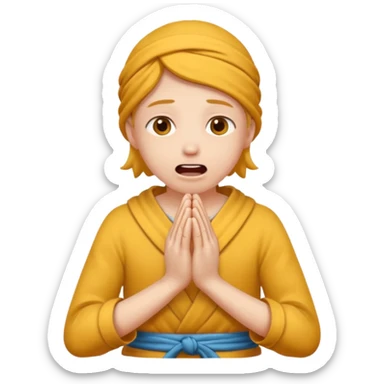 begging and pleading with clasped hands and open mouth sticker