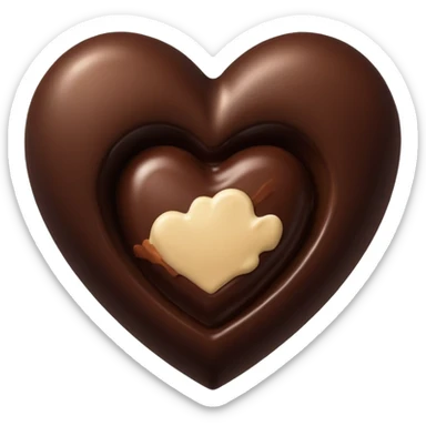 chocolate heart with beige cream sticker