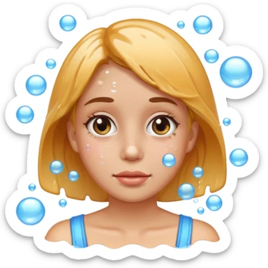 A women washing her face sticker