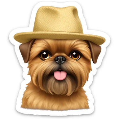 Brussels Griffon dog with hat  sticker