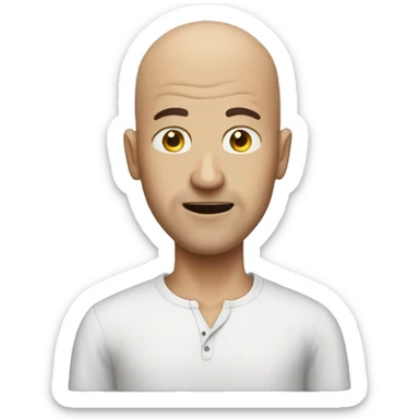 Scary bald man tall sticker