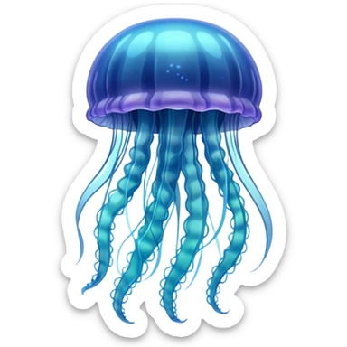 jellyfish with unique design and color sticker