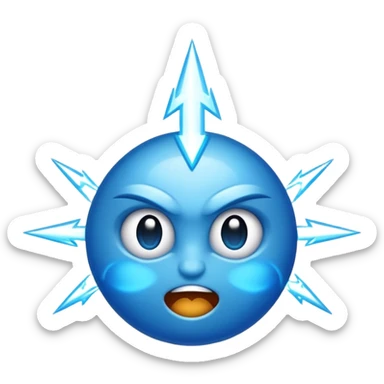 Rayos, centellas y con expresiones de furia azul sticker