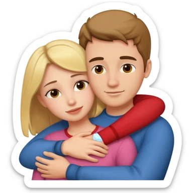 Create a man hug his girlfriend from front like 🫂 sticker