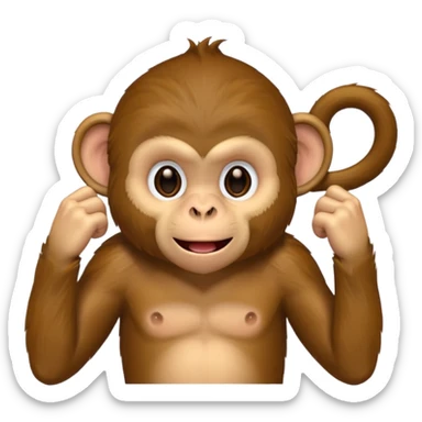 Monkey with anxiety, pulling out his hair and biting his nails  sticker