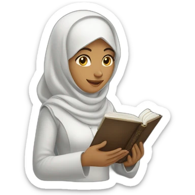 Muslim women holding the holy Qur'an  sticker