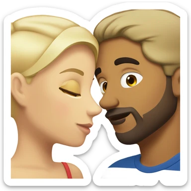 Puerto rican beard short hair with blonde girl kissing  sticker