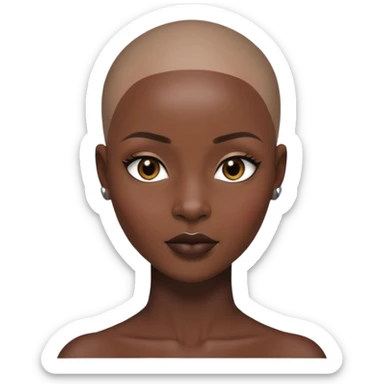 Alluring african woman shaved head beautiful sticker