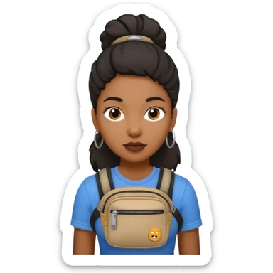 black woman with waist bags sticker