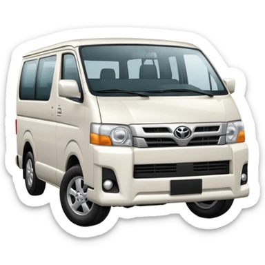 3D emoji of a Peruvian urban white toyota hiace sticker