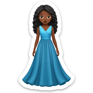 A girl with 4c hair and a long dress sticker