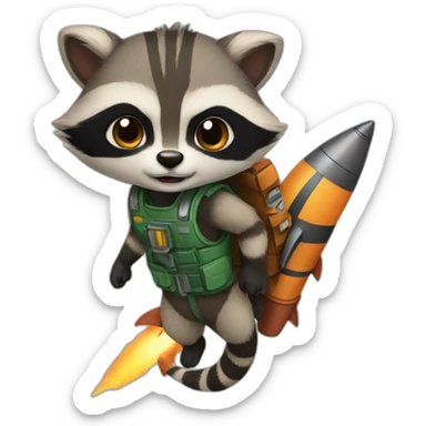 rocket racoon and salamander sticker