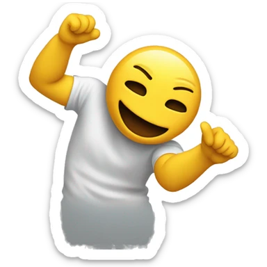 emoji dabbing (dance move with one arm bent in front of the face and the other sticking out) sticker