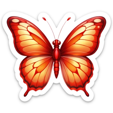 UNA BUTTERFLY RED FANTASY, PERO DEBE SER UN ROJO UN POCO CLARO, no debe ser tan rojo intenso, DEBE SER MÁS CLARO . DEBE TENER ESTE TONO APROX: #BF1736 sticker