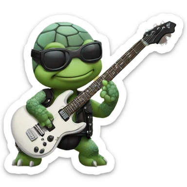 Punk rock turtle band  sticker