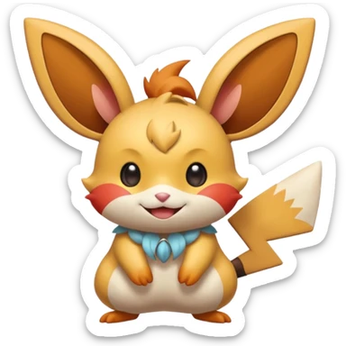 Victini-Pichu-Minccino-Fakémon-hybrid-creature (full body)  sticker
