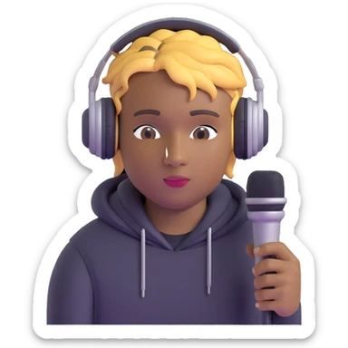 Juice WRLD with headphones and microphone sticker