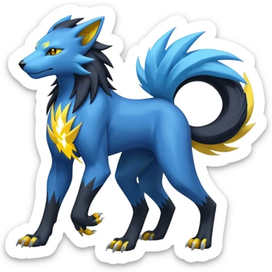 Raikou-Manectric-Luxray-Fakémon-fusion-animal-creature, full body  sticker
