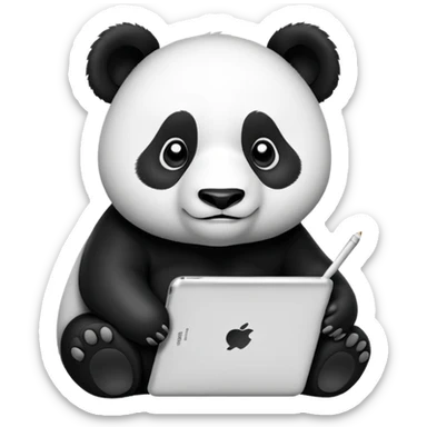 panda coloring on an ipad sticker