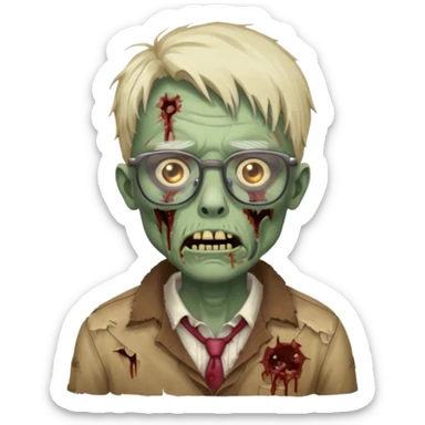 Zombie with glasses sticker