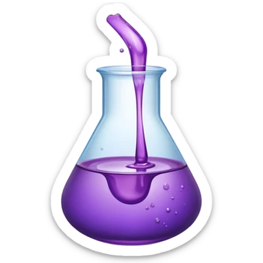 chemistry glass with purple liquid sticker