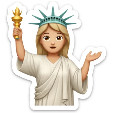 Cristo Redentor de Río de Janeiro, classic emoji style, wearing tunic, arms open, serene face, no background, distinct from Statue of Liberty sticker