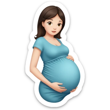 Beautiful brunette pregnant woman with baby bump sticker