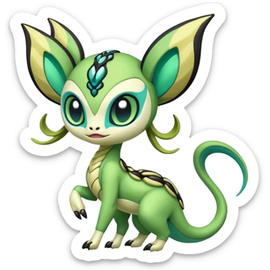 Colorful Exotic Meloetta-Virizion-Venom-Stitch-Fakémon-creature-hybrid sticker
