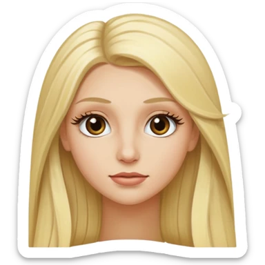 A blonde woman, long hair and long eye lashes sticker