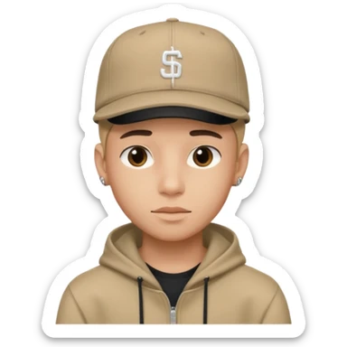 handsome boy with cap hip hop only neck  sticker