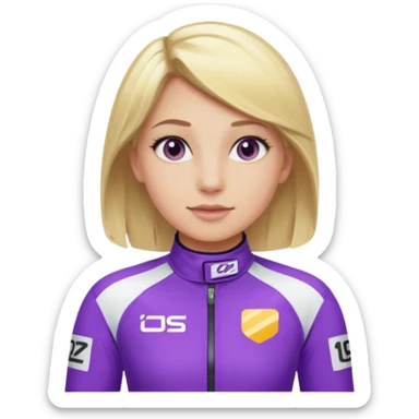 girl blonde, Race Driver purple cloth sticker