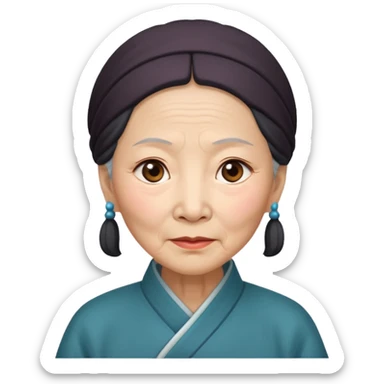 old chinese woman with Compassion - sympathetic concern for the sufferings of others sticker