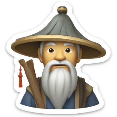 Lu Ban is a legendary figure in Chinese mythology, depicted as a clever craftsman often wearing wide robes, a broad-brimmed hat, and carrying woodworking tools. 🛠️🎩👕 sticker
