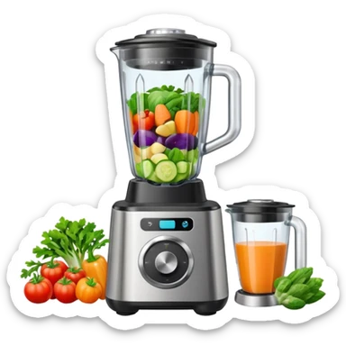 a blender with vegetables inside sticker