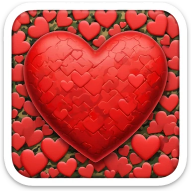 Heart camuflage sticker