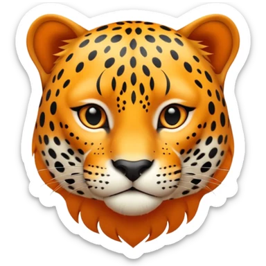 A high-resolution photo-realistic digital illustration of a young jaguar, chest upward A high-resolution, photo-realistic digital illustration of a majestic young jaguar sticker