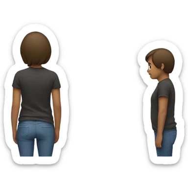 Person from the side with a bump on their back sticker