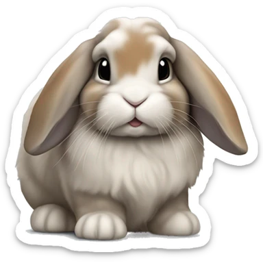 Grey and caramel mottle mini lop bunny sticker