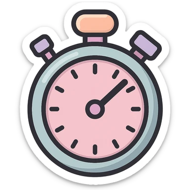 sports stopwatch, icon-color-outlined style, vector look with shadows and highlights, side view, detailed shading, thin clean outlines, soft rounded features, pastel palette #98B5BC #B5B3C1 #C9A3C9 #E4C0CA #F7DCD1 #F7C0AA, Japanese pop art, sticker look, highly detailed sticker